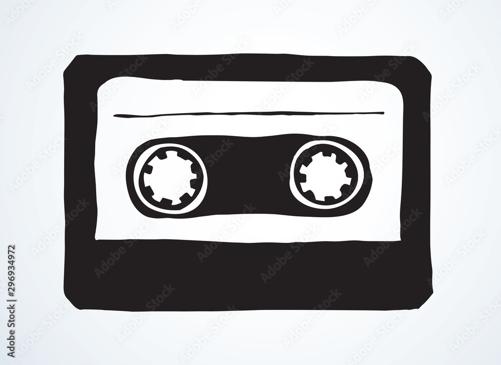 Naklejka premium Cassette. Vector drawing