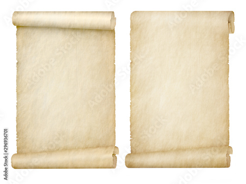set of scrolls on white background