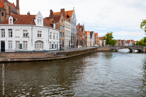 Langerei Canal winding through town of Brugge, Bruges, Belgium © kraskoff