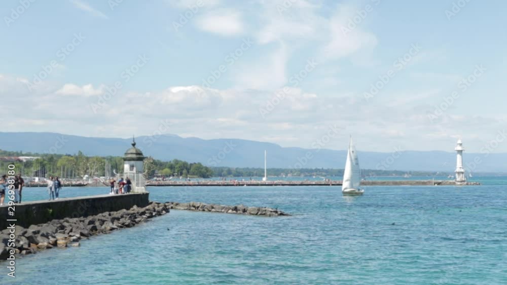 Geneva's beautiful view from her waterfront stone path Geneva's beautiful view from her waterfront stone path