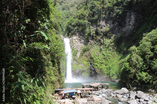 BANAUE, PHILIPPINES - June 03 2016: Rock, pool and waterfall in Batad, near Banaue 