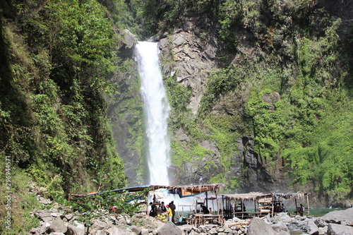 BANAUE, PHILIPPINES - June 03 2016: Rock, pool and waterfall in Batad, near Banaue 