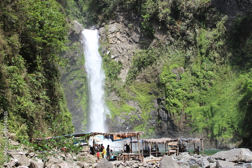 BANAUE, PHILIPPINES - June 03 2016: Rock, pool and waterfall in Batad, near Banaue 