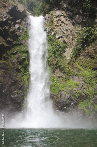 BANAUE, PHILIPPINES - June 03 2016: Rock, pool and waterfall in Batad, near Banaue 