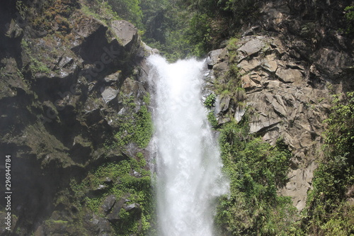 BANAUE, PHILIPPINES - June 03 2016: Rock, pool and waterfall in Batad, near Banaue 