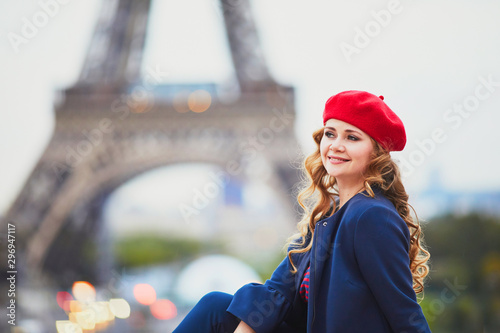 Young woman with long blond curly hair in Paris, France © Ekaterina Pokrovsky