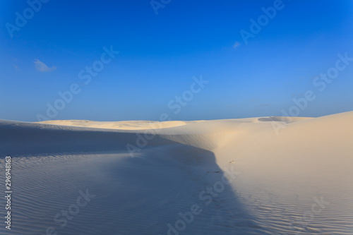White sand dunes panorama from Lencois Maranhenses National Park  Brazil.