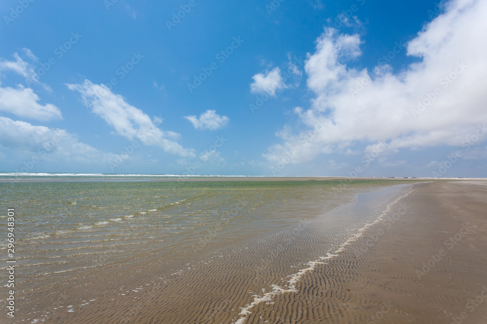 White sand dunes panorama from Lencois Maranhenses National Park, Brazil.