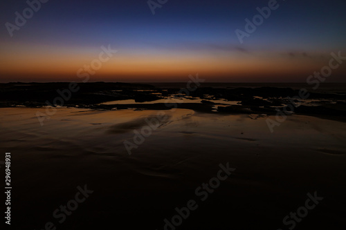 Evening twilight on the beach in Algarve  Portugal