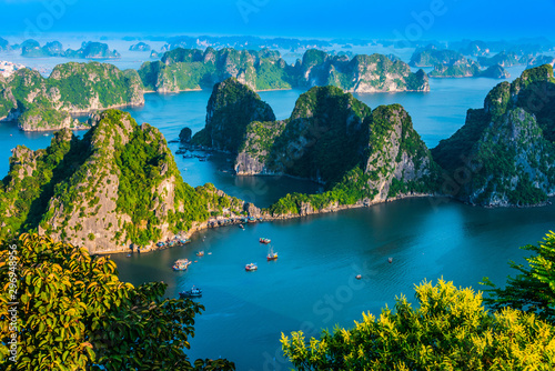 Panoramic view of Ha Long Bay, Vietnam photo