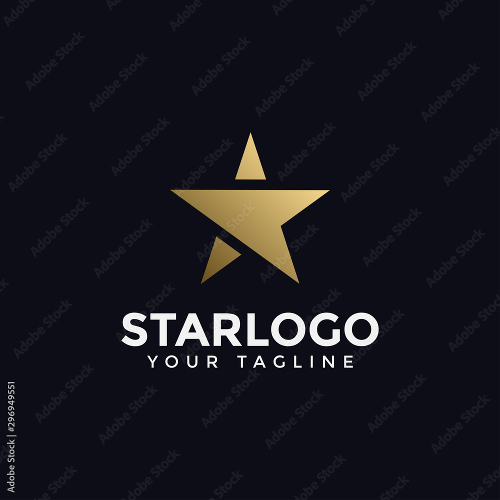 Obraz premium Luxury Abstract Gold Star Logo Design Template