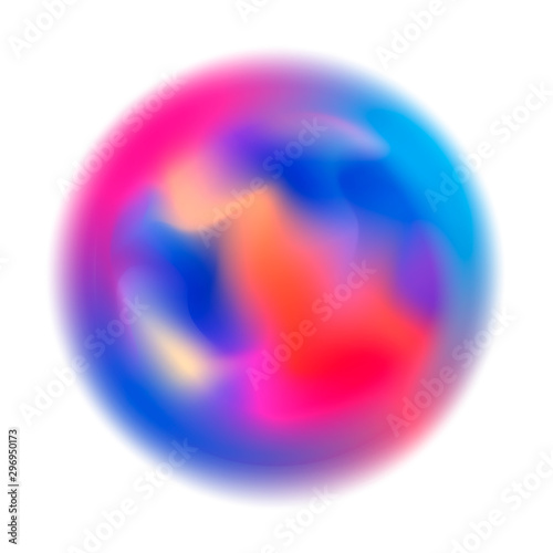 Abstract colorful blurred motion in sphere shape on white