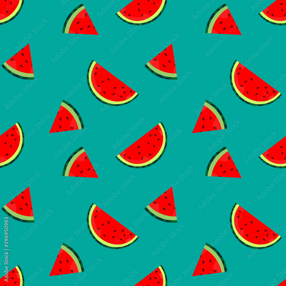 seamless pattern design watermelon. with a blue background. seamless pattern design watermelon. with a blue background.