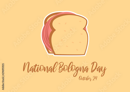 National Bologna Day vector. Salami sandwich icon. Bologna sandwich vector. American Food & Beverage Holiday. Important day