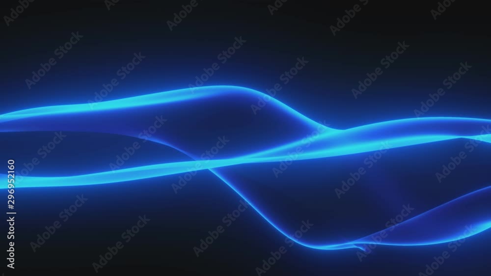 Looped animation. Abstract wavy background in dark blue color with smooth wave. Modern colorful wallpaper. 3d rendering.