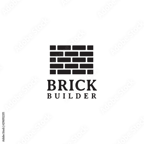 Brick builder company logo design vector template