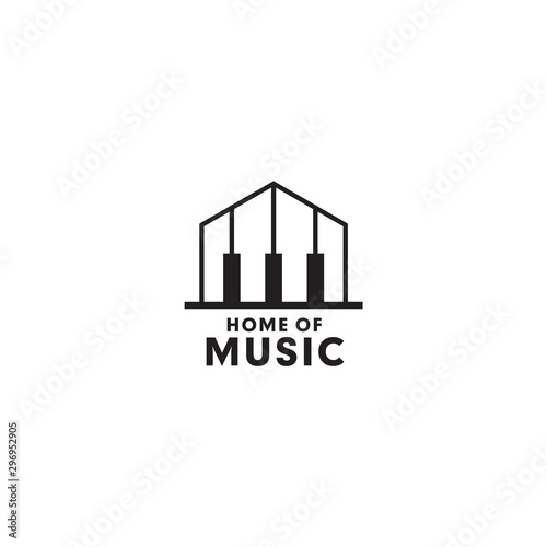 Piano logo design vector template