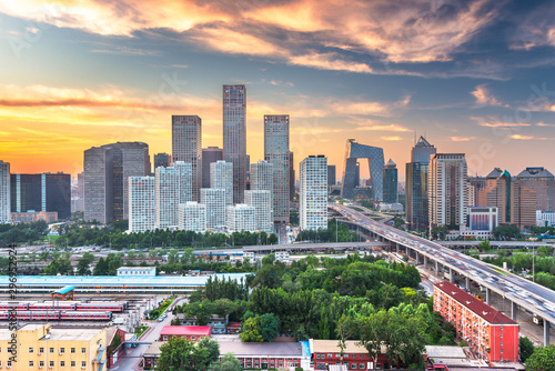 Beijing, China modern financial district skyline photo