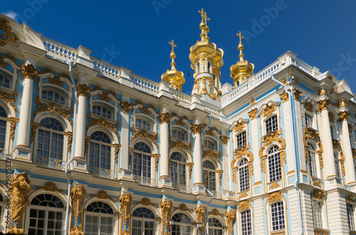 Catherine Palace is a Rococo palace located in the town of Pushkin (Tsarskoye Selo), Russia