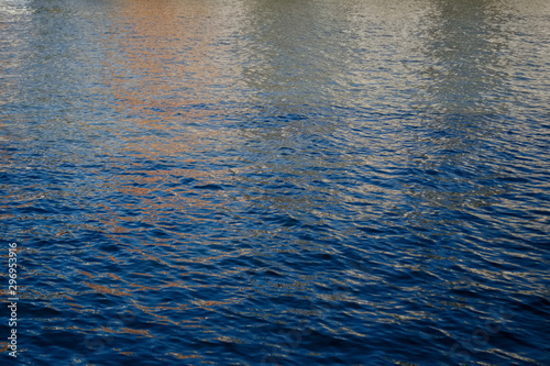 color reflection in river water, copy space