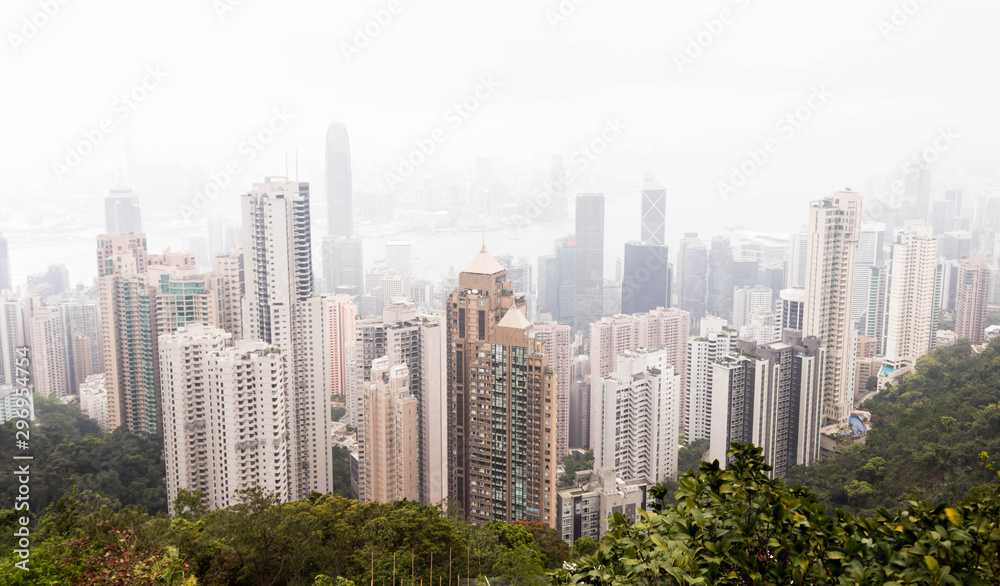Obraz premium Landscape of Victoria peak highest can see view of the victoria Habour