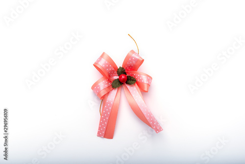 Ribbon bow, used for decorating Christmas or New Year Isolated on white background