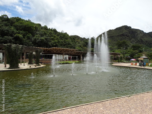square and lake with jets in the park of mangabeiras - Belo Horizonte -MG - Brazil
