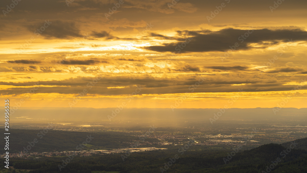 Sunset over the rhine plate