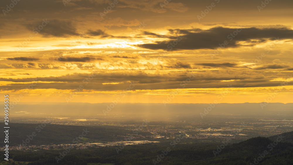 Fototapeta premium Sunset over the rhine plate