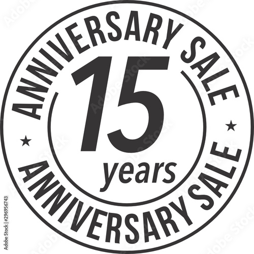 15 Years Anniversary Sale Badge Stamp SVG