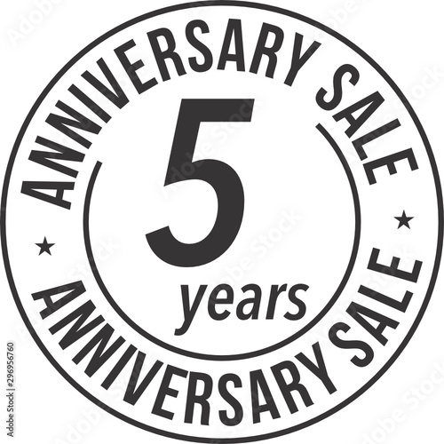 5 Years Anniversary Sale Badge Stamp SVG