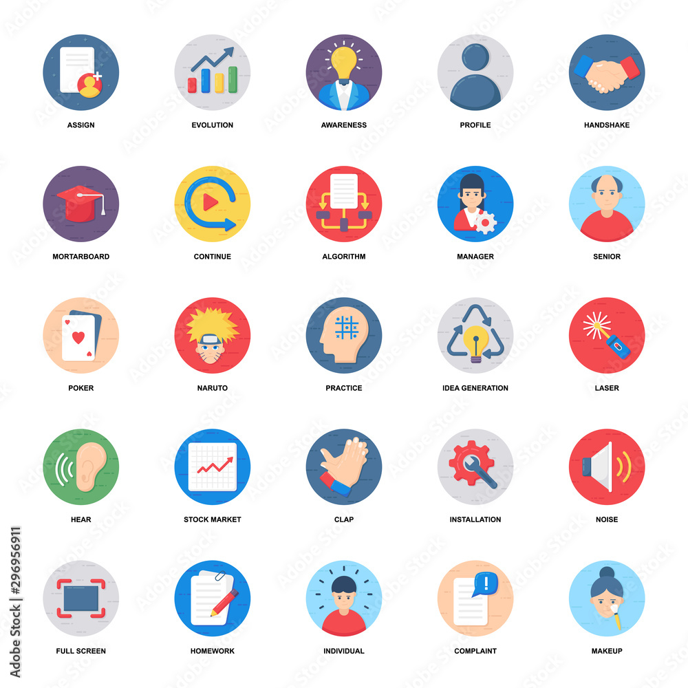 Employee Management Flat Icons Pack Employee Management Flat Icons Pack