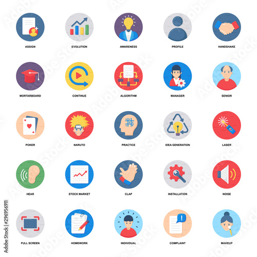 Employee Management Flat Icons Pack