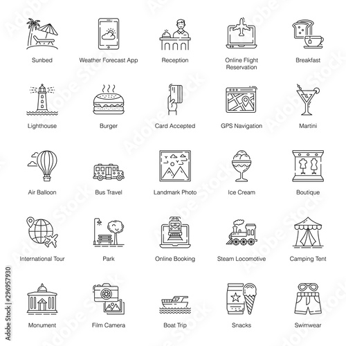 Holidays Line Icons Vectors Pack 