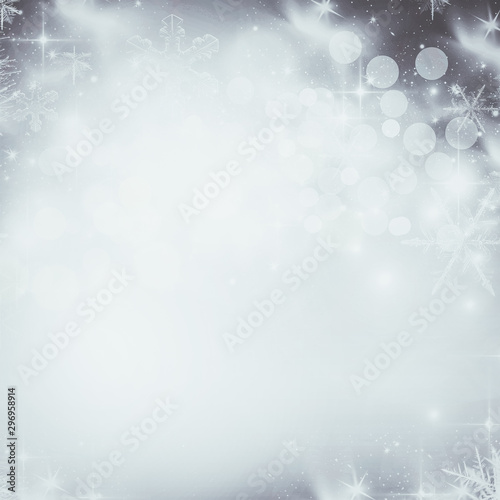 abstract Christmas background with lights and stars