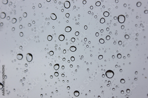 Water​ rain​ drops​ on​ glass​ background.​ Rain​ drops​ on​ a​ Windows.