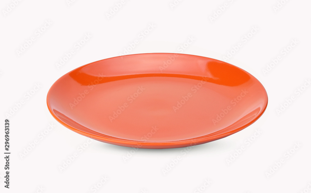 An orange plate on a white background An orange plate on a white background