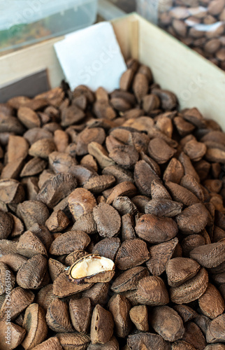 Brazilian nuts on the market.