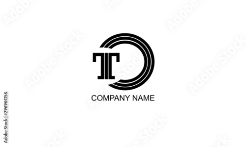 Abstract monogram, geometric ornament with letter on a white background. Vector illustration of company