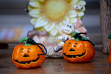 Halloween ornaments, pumpkin ornaments made of ceramic