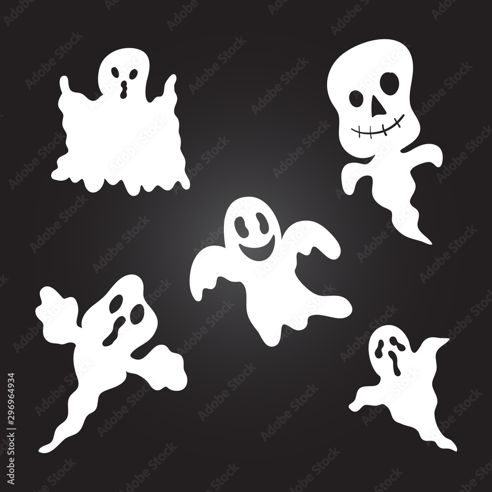 set of cute ghosts. design vector for halloween set of cute ghosts. design vector for halloween