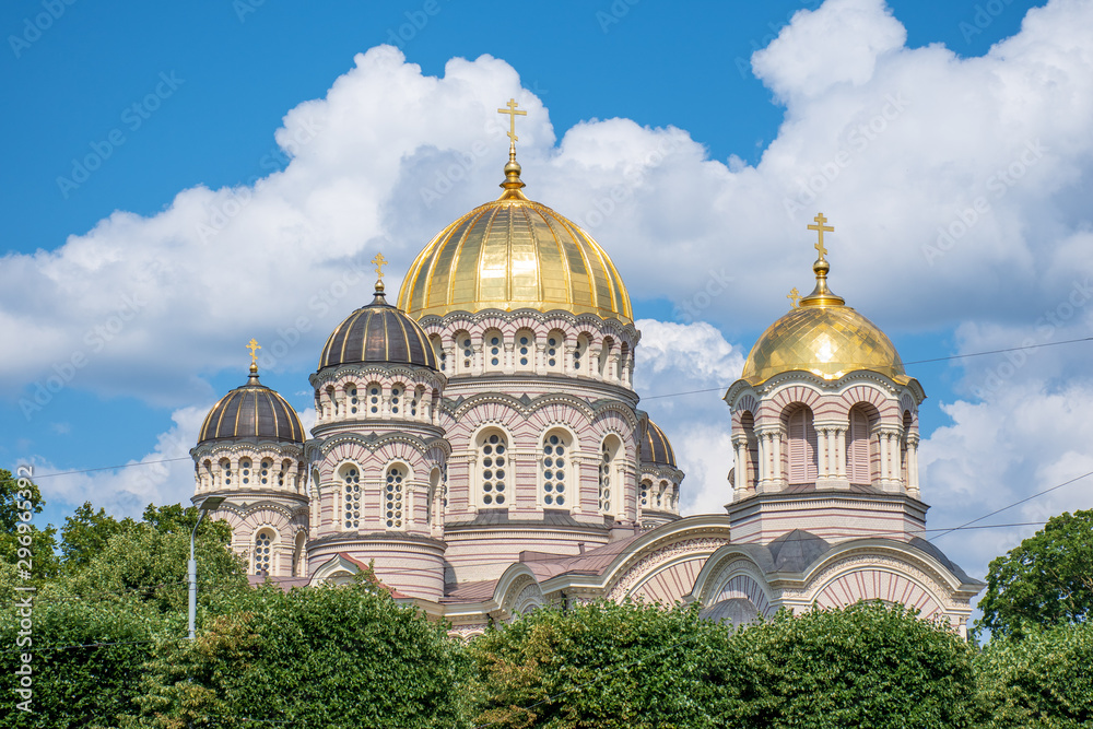 Beautiful Riga Russian Orthodox Church, Nativity of Christ Cathedral, Latvia, Europe Beautiful Riga Russian Orthodox Church, Nativity of Christ Cathedral, Latvia, Europe