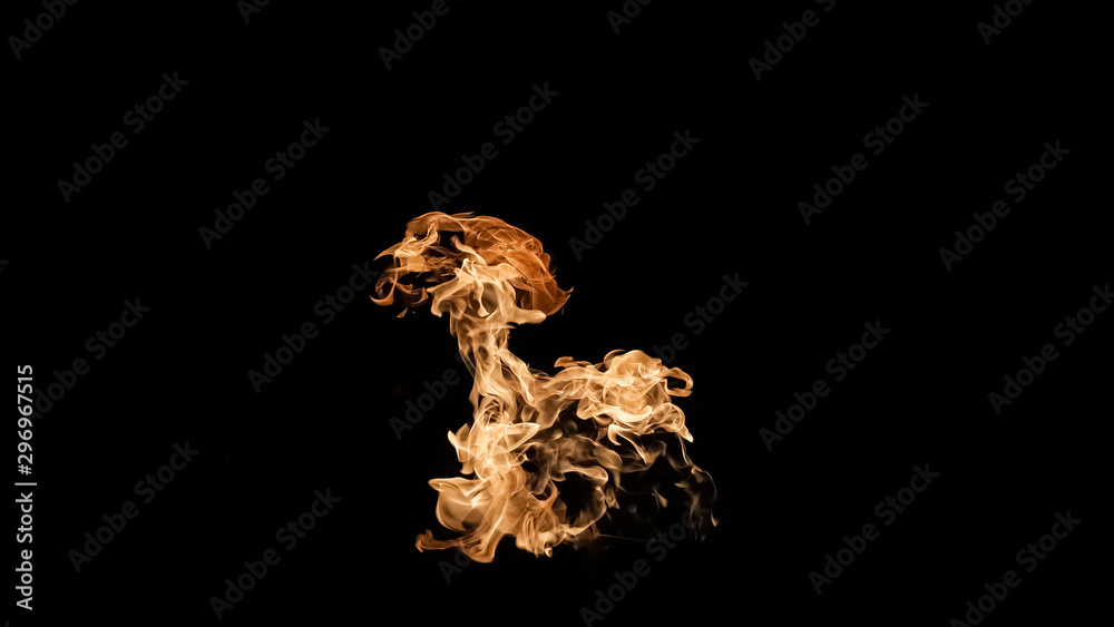 Fire flames on black background. fire on black background isolated. fire patterns