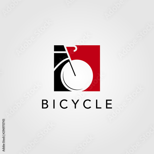 bicycle bike logo icon negative space vector design illustration