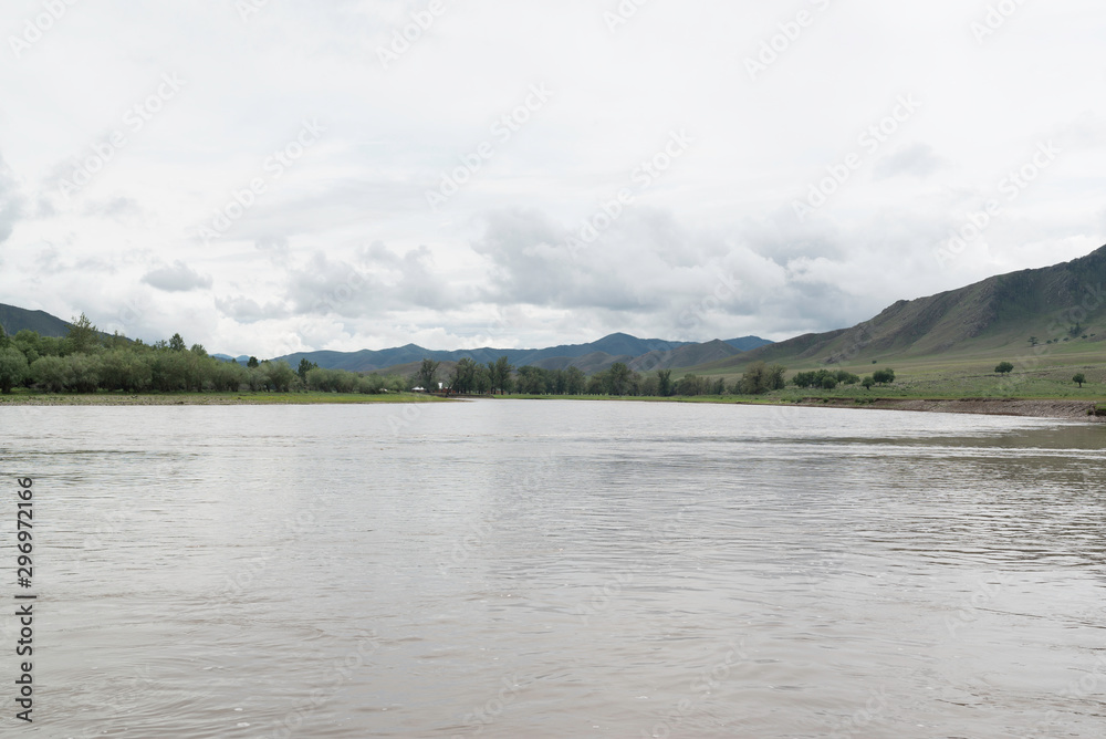 Mongolian landscape along river Ider