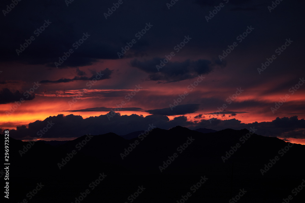 Beautiful sunset sky, purple, pink, red and orange colors Beautiful sunset sky, purple, pink, red and orange colors