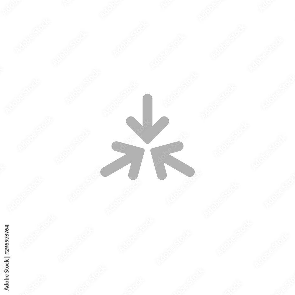 Three grey arrows point out from the center in circle. Expand, spread cursor icon. Three grey arrows point out from the center in circle. Expand, spread cursor icon.