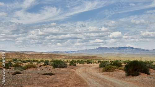 Roads and directions in the Gobi Desert, Mongolia