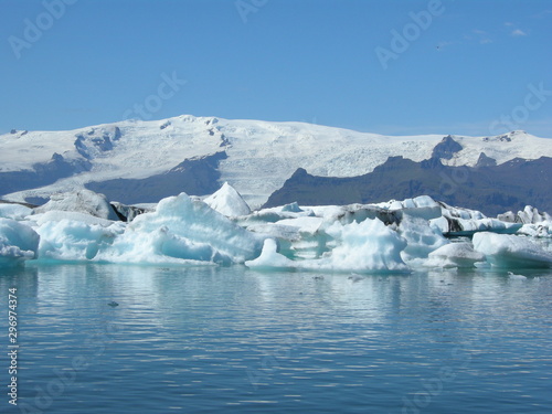 glacial lake with icerberg