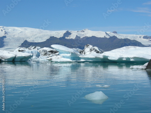 glacial lake with icerberg